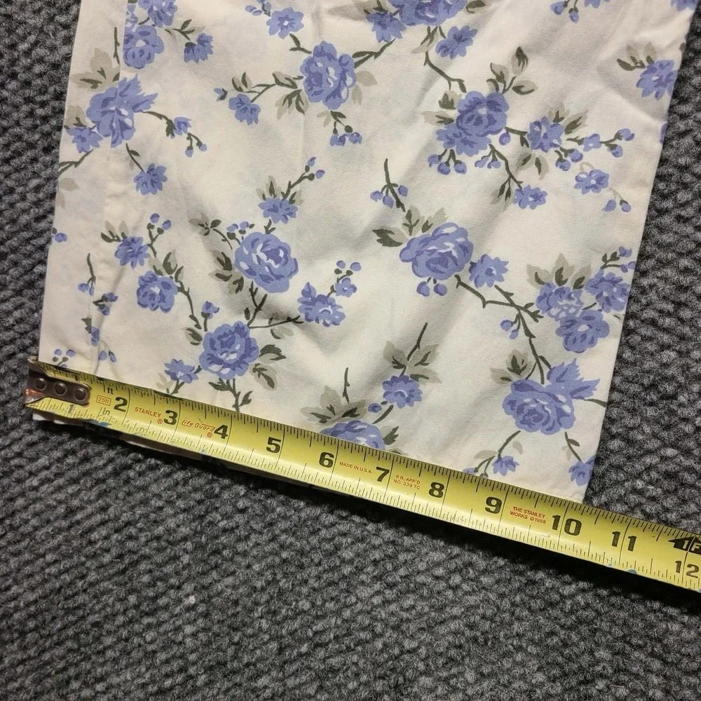 Eddie Bauer Sleepwear Women's L Pajama Pants White W Blue Roses Floral Comfy